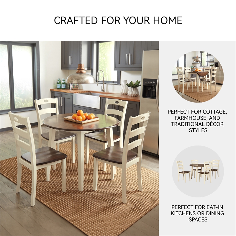 Signature Design by Ashley Woodanville Dining Side Chair in Cream and Brown
