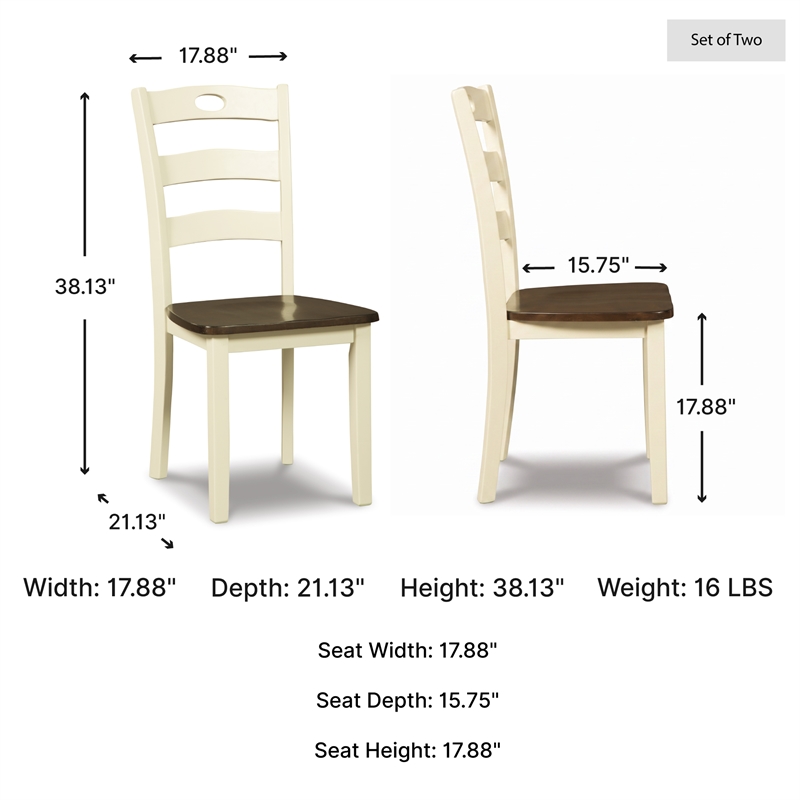 Signature Design by Ashley Woodanville Dining Side Chair in Cream and Brown