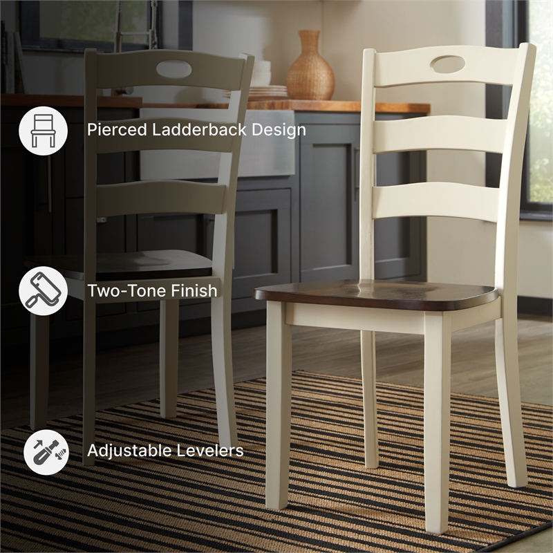 Signature Design by Ashley Woodanville Dining Side Chair in Cream and Brown