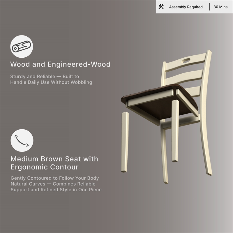Signature Design by Ashley Woodanville Dining Side Chair in Cream and Brown