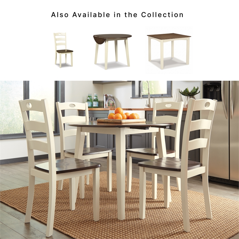 Signature Design by Ashley Woodanville Dining Side Chair in Cream and Brown
