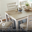 Ashley Furniture Skempton 7 Piece Dining Set in White and Light Brown