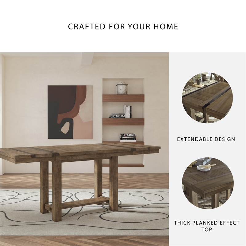 Ashley Moriville Extendable Counter Height Dining Table in Brown