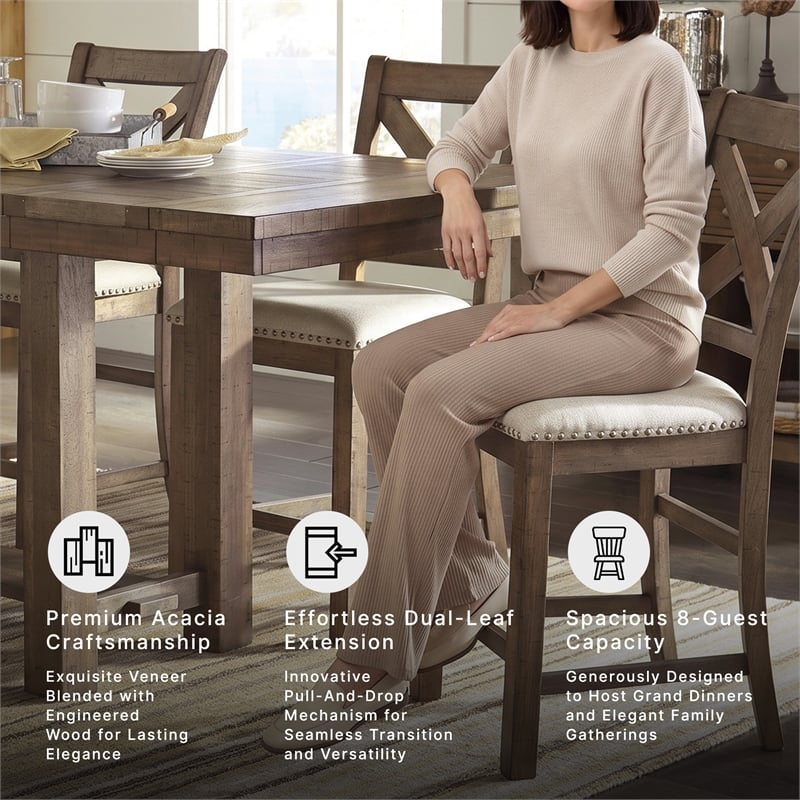 Ashley Moriville Extendable Counter Height Dining Table in Brown