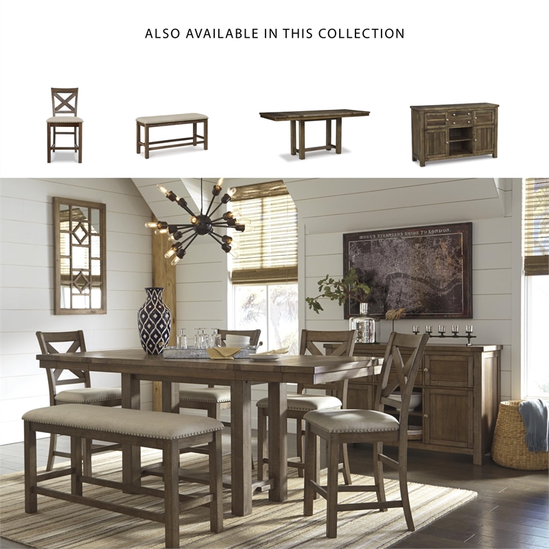 Ashley Moriville Extendable Counter Height Dining Table in Brown