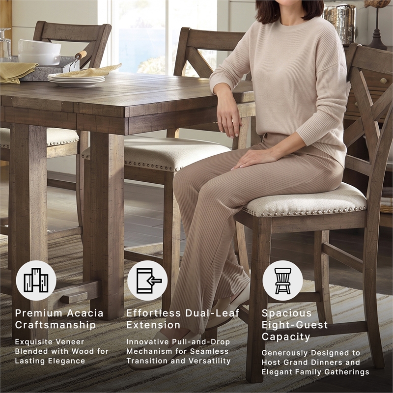 Ashley Moriville Extendable Counter Height Dining Table in Brown