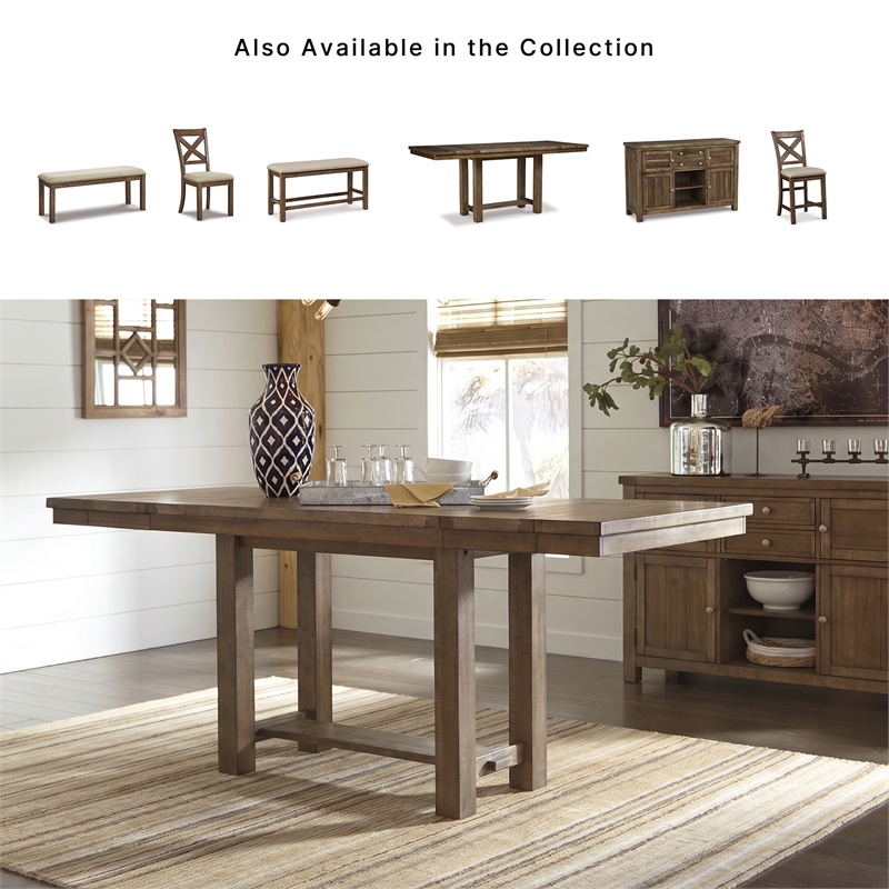 Ashley Moriville Extendable Counter Height Dining Table in Brown