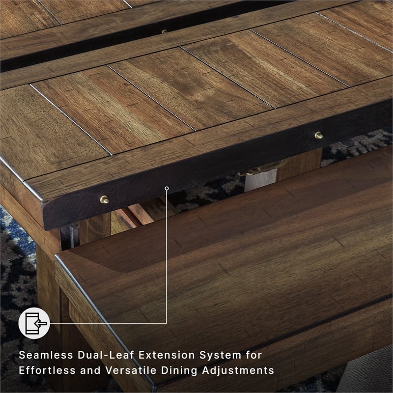 Signature Design by Ashley Moriville Extendable Dining Table in Grayish Brown