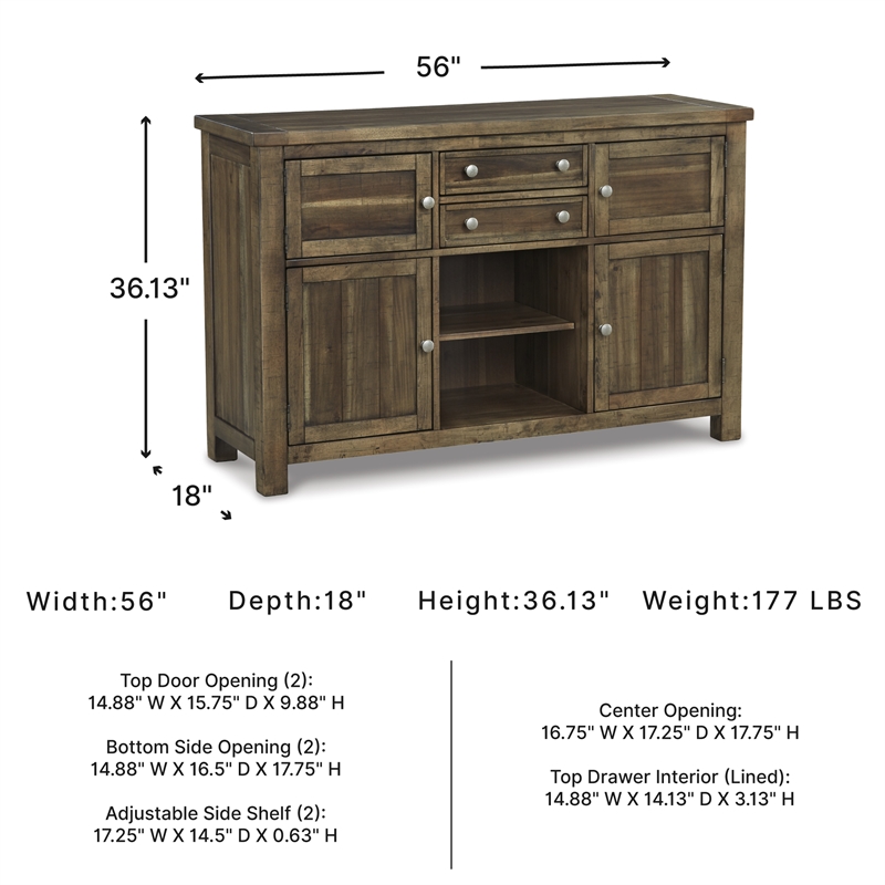 Signature Design by Ashley Moriville Server in Grayish Brown