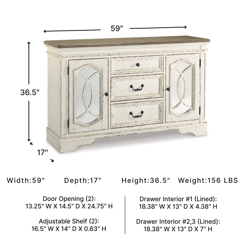 Signature Design by Ashley Realyn Server in Chipped White and Brown
