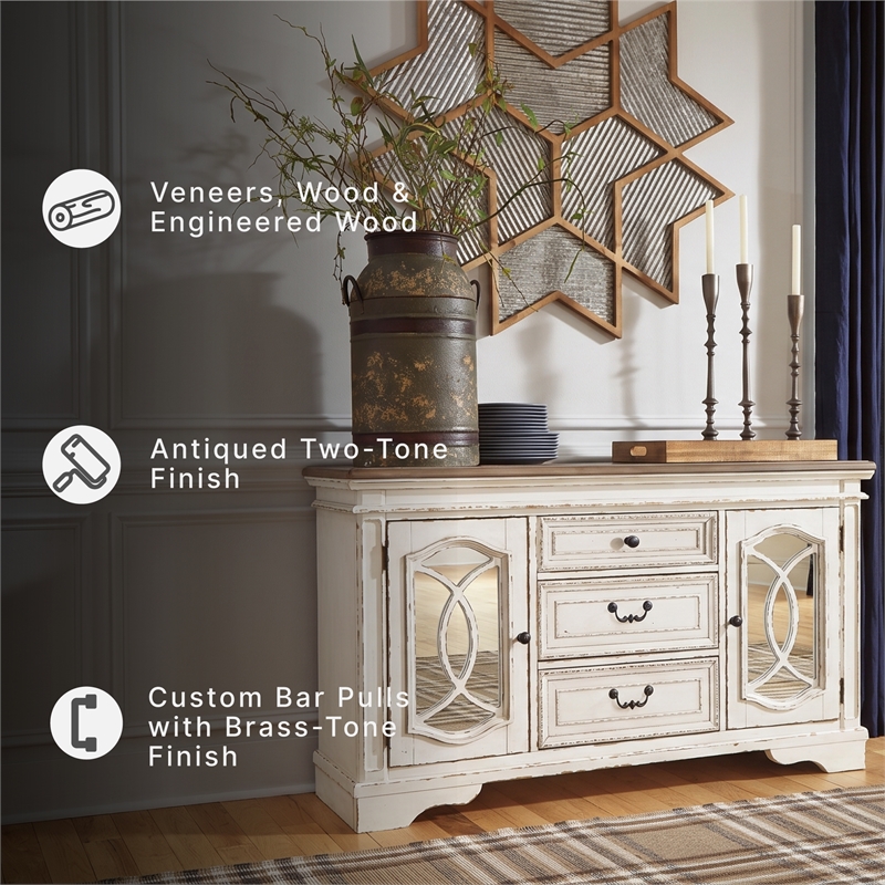 Signature Design by Ashley Realyn Server in Chipped White and Brown