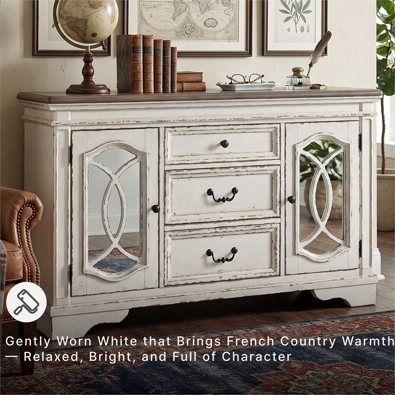 Signature Design by Ashley Realyn Server in Chipped White and Brown