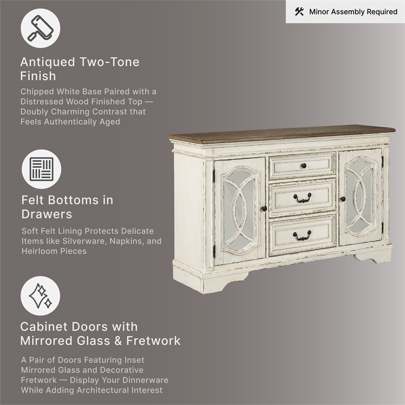 Signature Design by Ashley Realyn Server in Chipped White and Brown