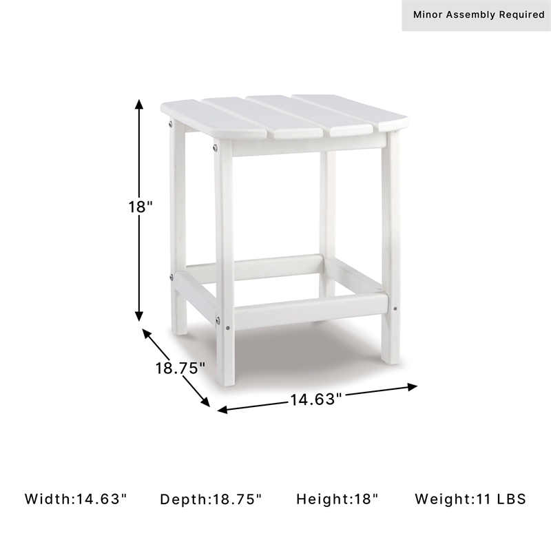 Signature Design by Ashley Sundown Treasure Patio End Table in White