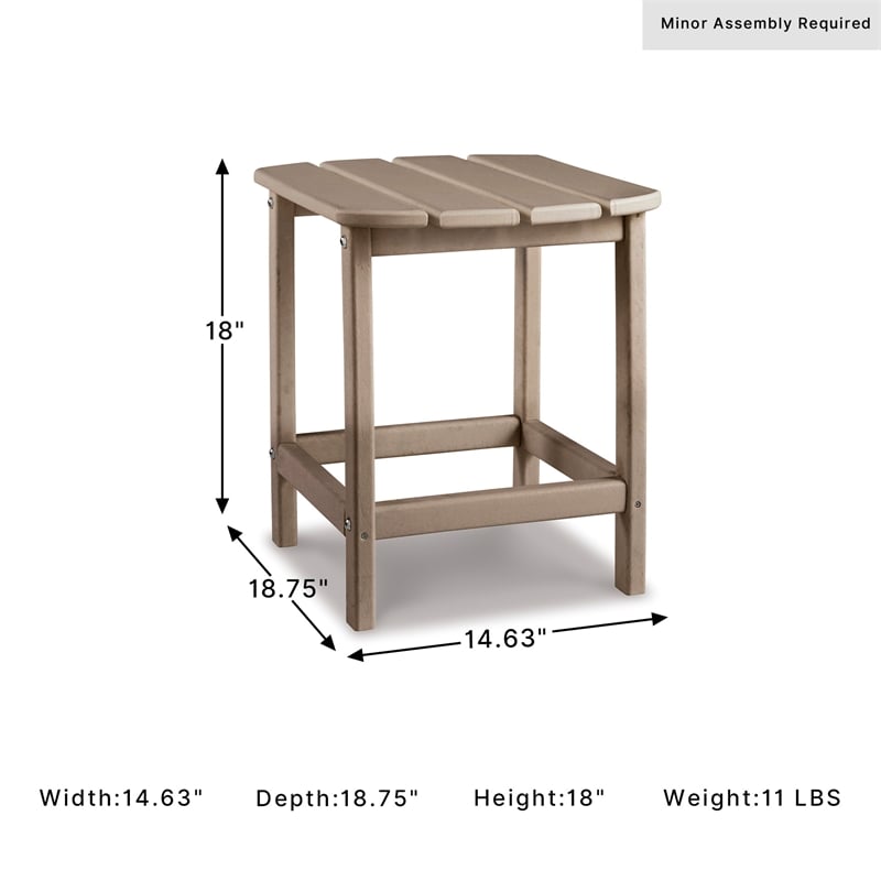 Signature Design by Ashley Sundown Treasure Patio End Table in Grayish Brown