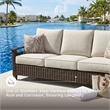 Signature Design by Ashley Paradise Trail Patio Sofa in Medium Brown