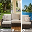 Signature Design by Ashley Paradise Trail Patio Sofa in Medium Brown