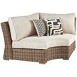 Signature Design by Ashley Beachcroft Curved Corner Patio Loveseat in Beige