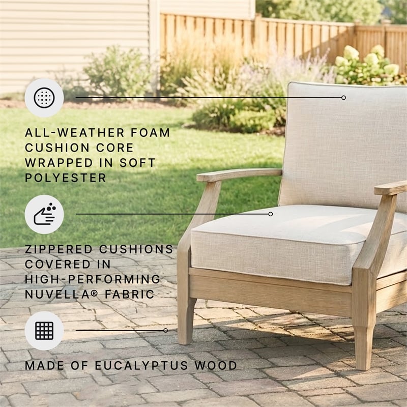 Signature Design by Ashley Clare View Patio Arm Chair in Beige
