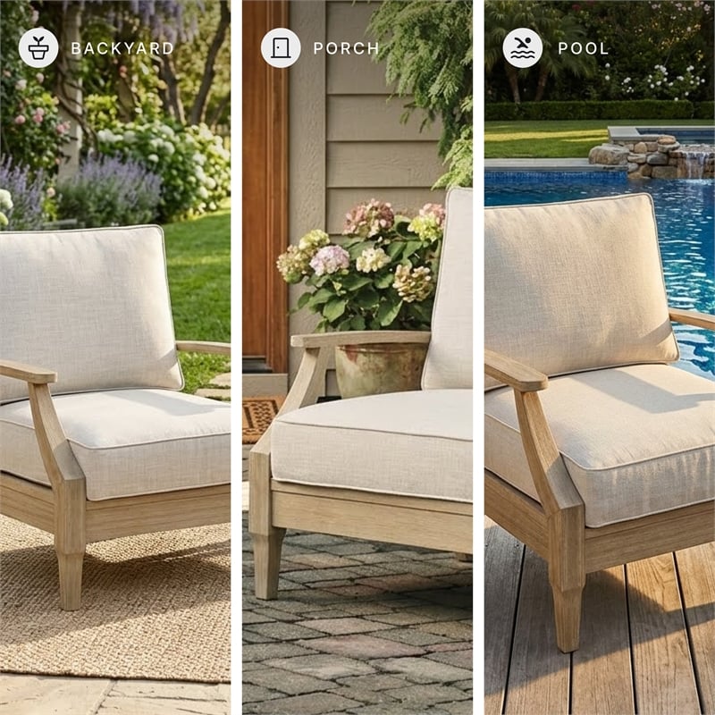 Signature Design by Ashley Clare View Patio Arm Chair in Beige