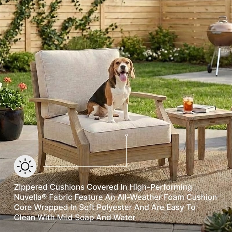Signature Design by Ashley Clare View Patio Arm Chair in Beige