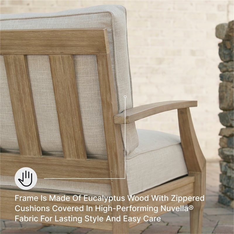 Signature Design by Ashley Clare View Patio Arm Chair in Beige