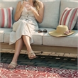 Signature Design by Ashley Clare View Eucalyptus Wood Patio Sofa in Beige
