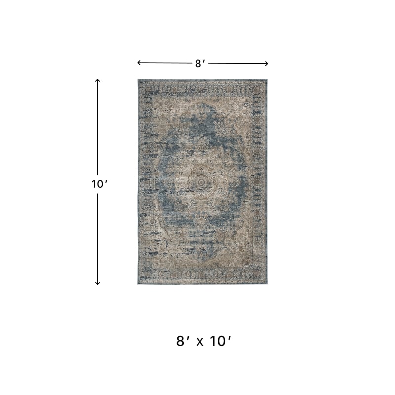 Signature Design by Ashley South 8' x 10' Rug in Blue and Tan