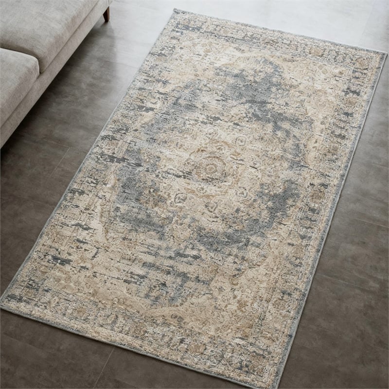 Ashley Furniture South 5' x 7' Rug in Blue and Tan