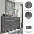 Signature Design by Ashley Baystorm 6 Drawer Double Dresser in Smokey Gray