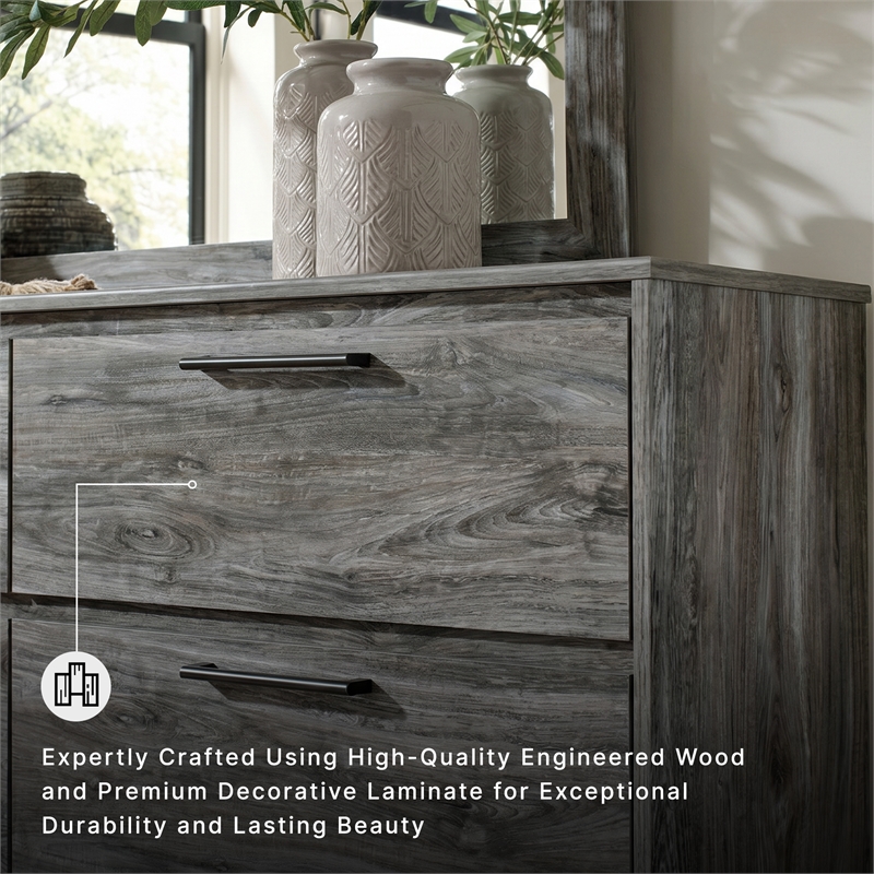 Signature Design by Ashley Baystorm 6 Drawer Double Dresser in Smokey Gray