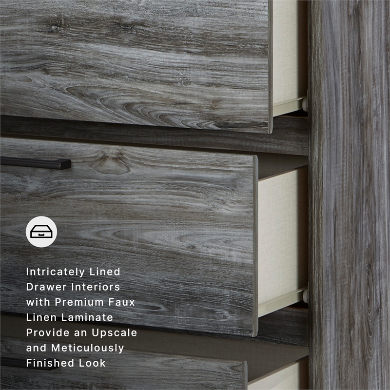 Signature Design by Ashley Baystorm 6 Drawer Double Dresser in Smokey Gray