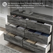 Signature Design by Ashley Baystorm 6 Drawer Double Dresser in Smokey Gray