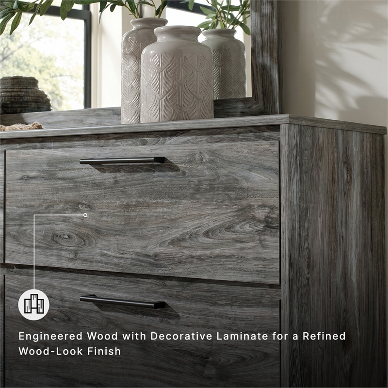 Signature Design by Ashley Baystorm 6 Drawer Double Dresser in Smokey Gray