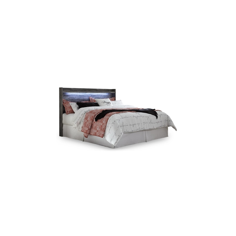 Signature Design by Ashley Baystorm King LED Panel Headboard in Smokey Gray