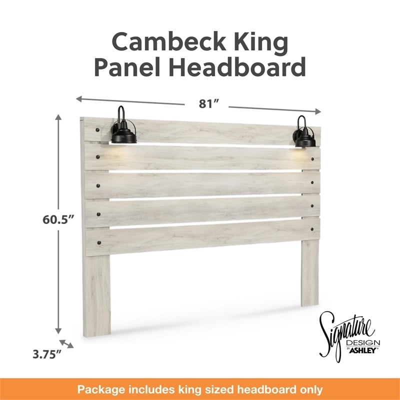 Signature Design by Ashley Baystorm Full LED Panel Headboard in Smokey Gray