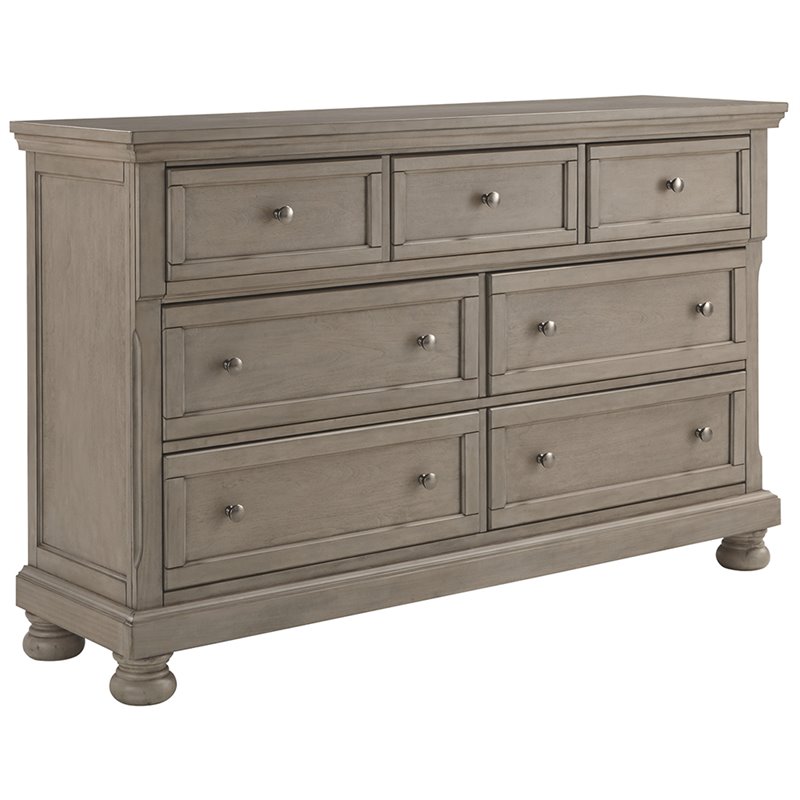 Ashley Furniture Lettner 7 Drawer Dresser in Light Gray