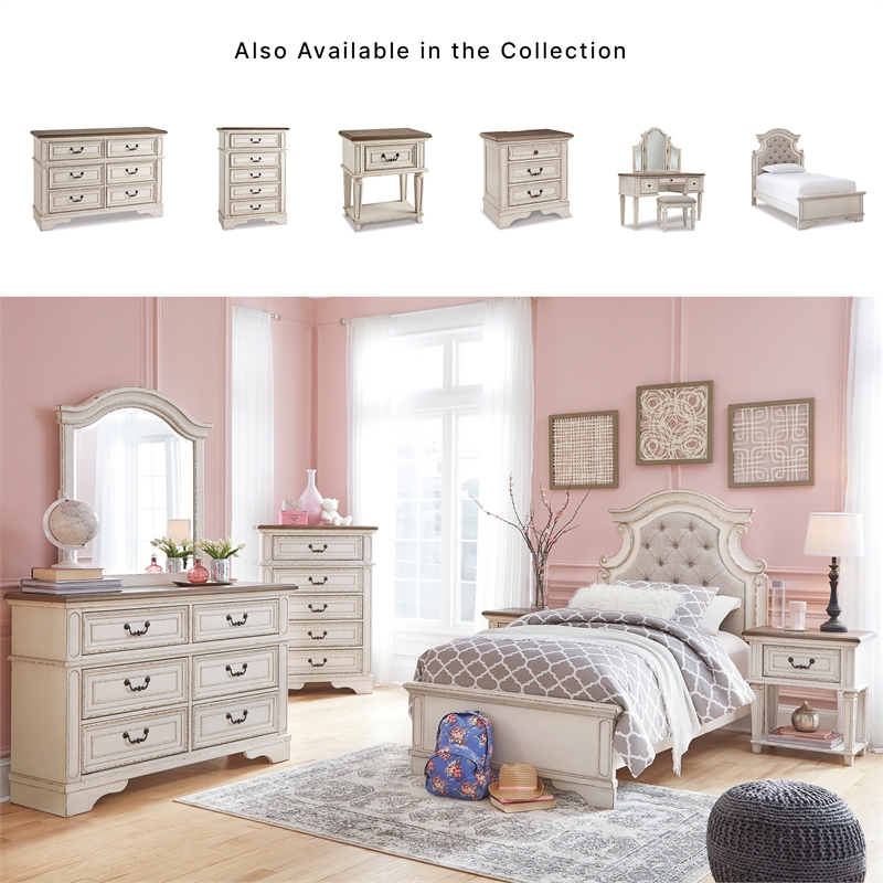 Ashley Furniture Realyn Engineered Wood 6 Drawer Double Dresser in Mahogany