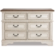 Ashley Furniture Realyn Engineered Wood 6 Drawer Double Dresser in Mahogany