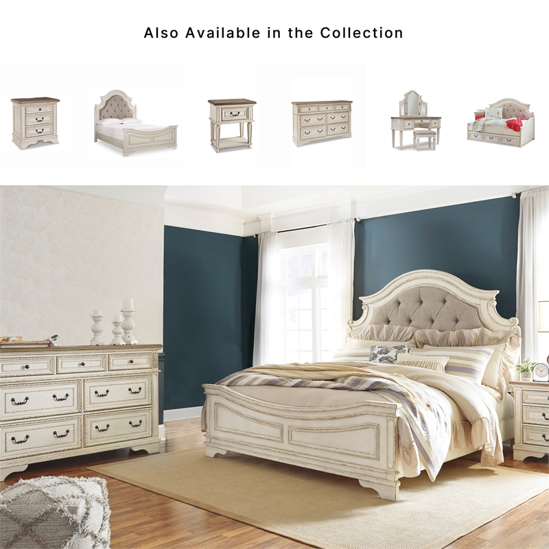 Signature Design by Ashley Realyn 7-Drawer Dresser in Chipped White/Brown