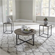 Ashley Furniture Wadeworth 3 Piece Coffee Table Set in Dark Metallic and Black