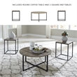 Ashley Furniture Wadeworth 3 Piece Coffee Table Set in Dark Metallic and Black