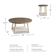 Ashley Furniture Bolanbrook 3 Piece Coffee Table Set in White and Oak