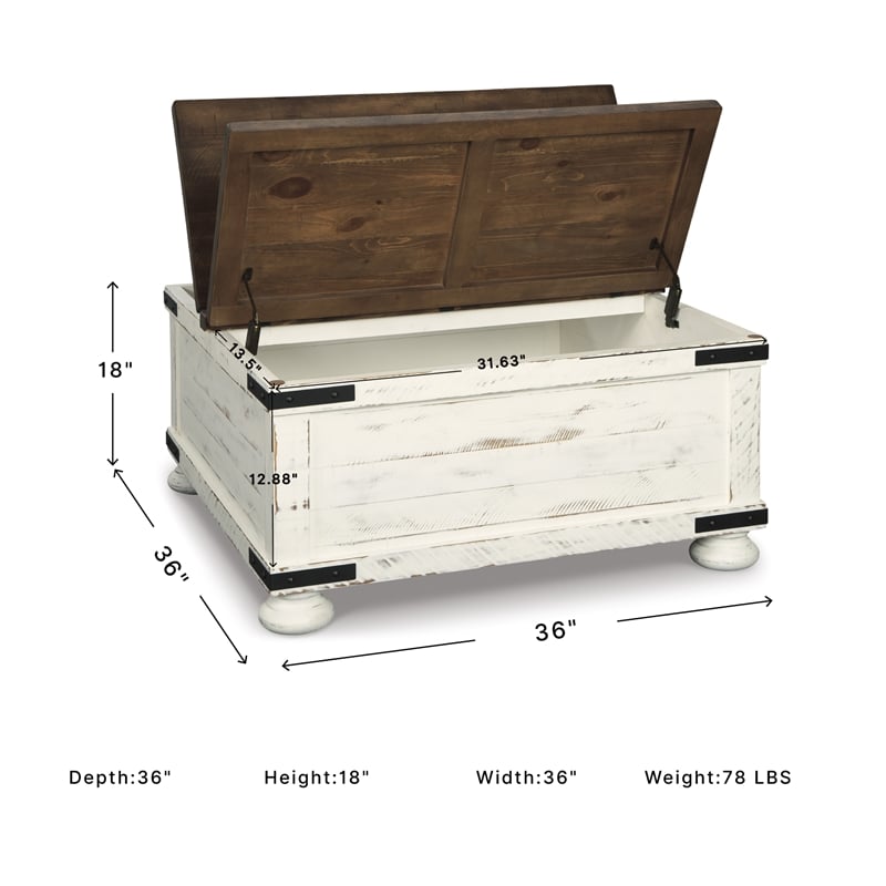 Signature Design by Ashley Wystfield Storage Coffee Table in Vintage White