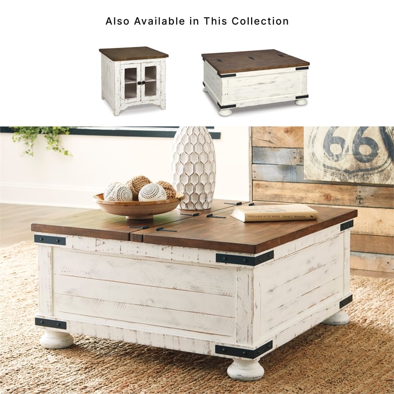 Signature Design by Ashley Wystfield Storage Coffee Table in Vintage White