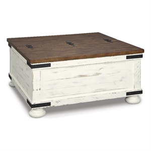 Signature Design by Ashley Wystfield Storage Coffee Table in Vintage White