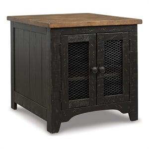 Signature Design by Ashley Valebeck 24&quot Storage End Table in Vintage Black