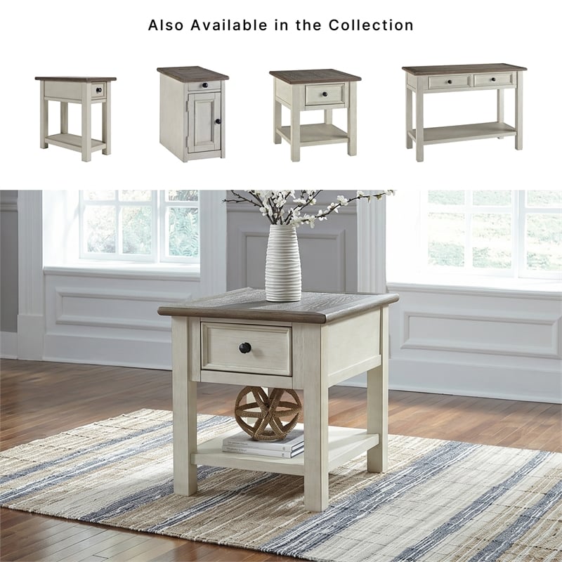 Signature Design by Ashley Bolanburg 1 Drawer End Table in Antique White