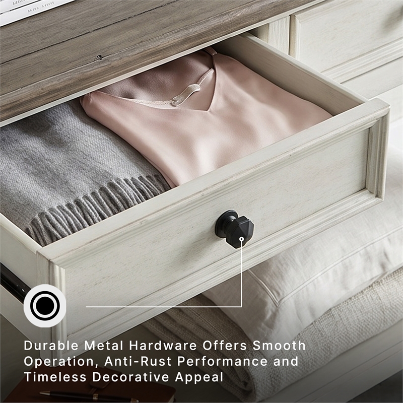 Ashley Bolanburg Engineered Wood 2-Drawer Console Table in Antique White