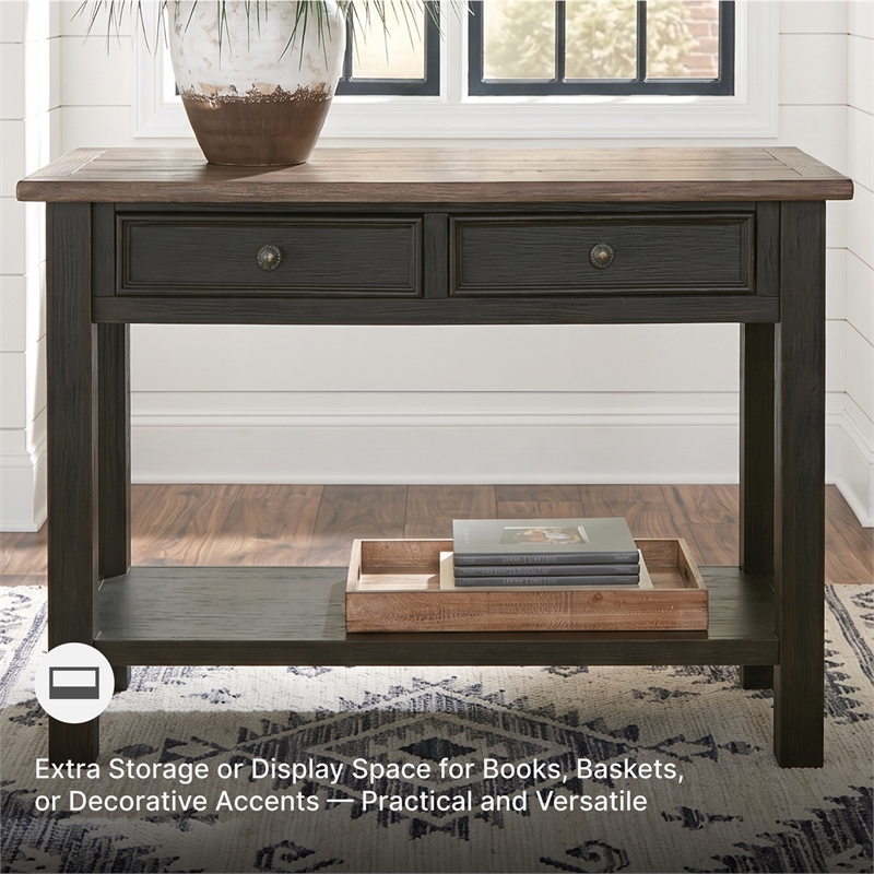 Signature Design by Ashley Tyler Creek 2 Drawer Console Table in Grayish Brown